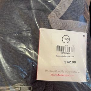NWT Hanna Anderson solid slim sweatpants, still in plastic wrap.